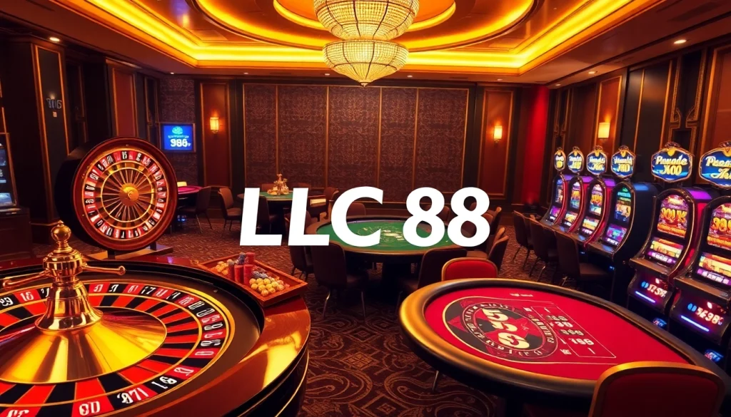 Experience the excitement of LC 88 with vibrant casino games and luxurious decor.