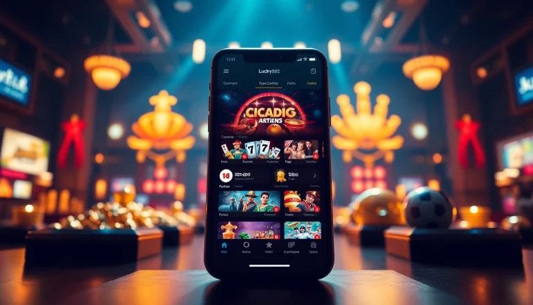 Explore the innovative interface of Lucky88, the premier online gambling platform in Vietnam, showcasing thrilling games and a user-friendly app.