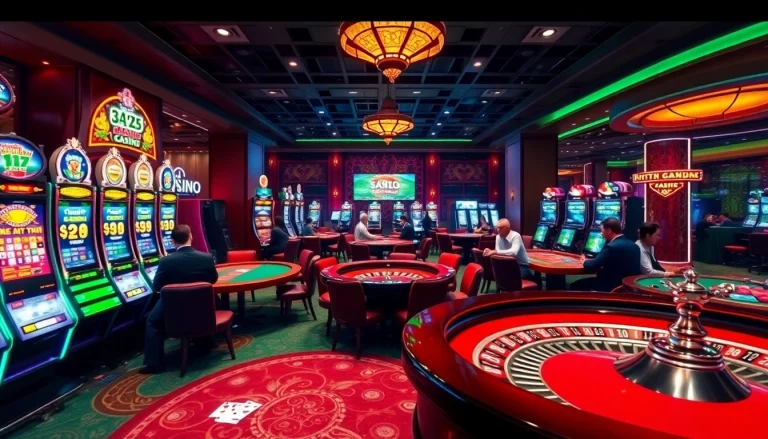 Win big at trang chủ PS99 with vibrant casino games featuring poker tables and slot machines.