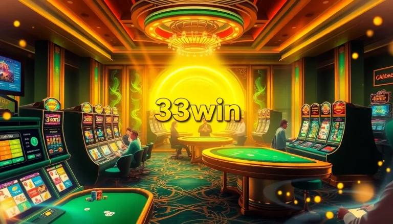 Experience vibrant gaming at 33win's luxurious online casino with captivating slot machines and engaging poker tables.
