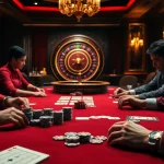 Engaging poker scene at https://rr8888.in.net/ with players focused, chips, and roulette wheel