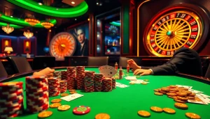 Experience the thrill of a casino game with s8.com through an intense poker setup.