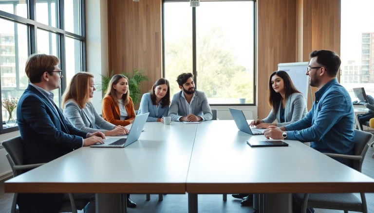 Boosting marketing and consultancy strategies with a collaborative team in a professional office