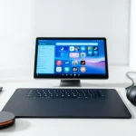 K88 tablet showcased in a modern tech workspace with sleek accessories.