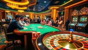 Experience the thrill of RR 88 at an upscale casino with vibrant gaming tables and exciting gameplay.