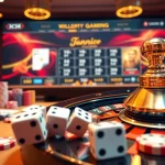 Experience the thrills of Nhà cái S8 with vibrant casino elements like poker chips and roulette.