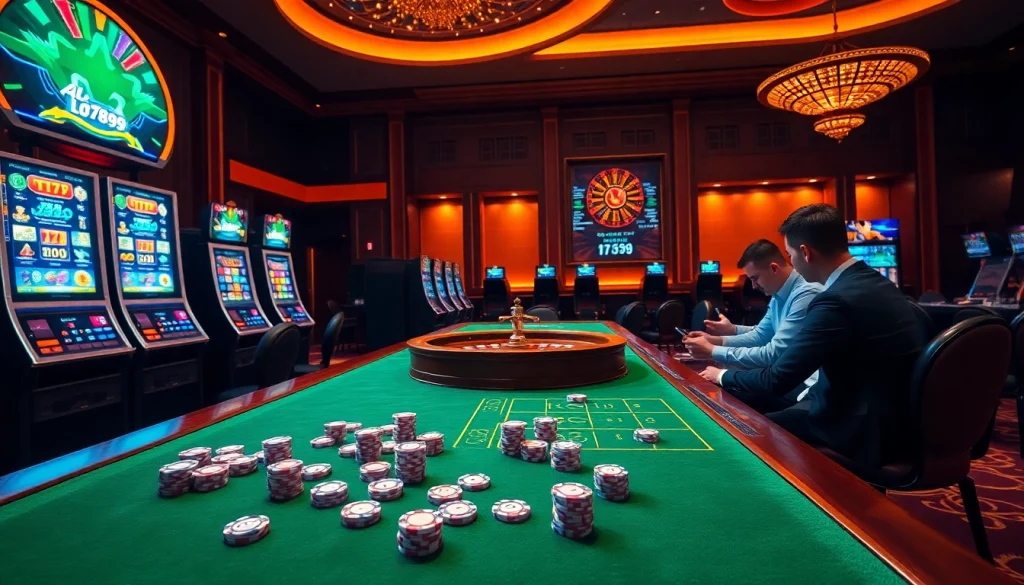 Experience thrilling online gaming action at alo789 with dynamic slot machines and vibrant casino atmosphere.