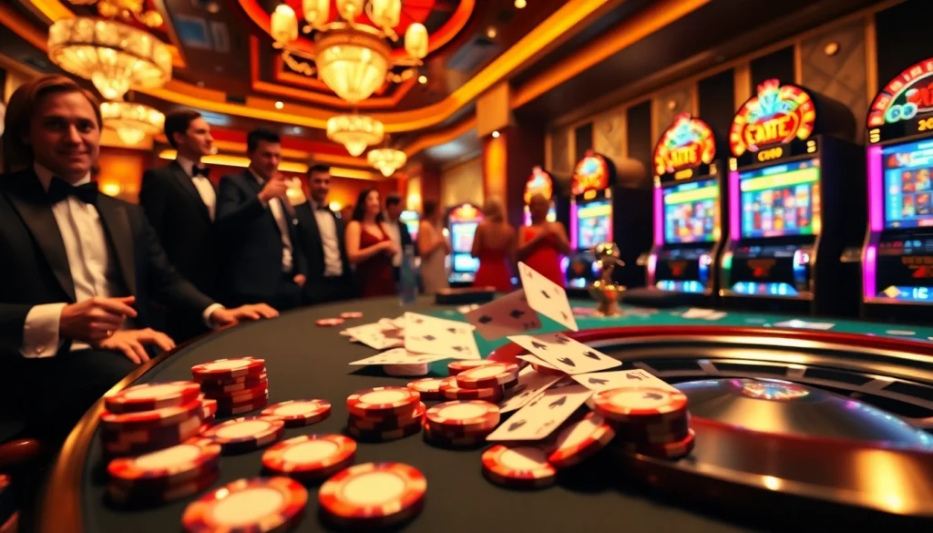 Players experience the thrill of gambling at a CM88-themed luxurious casino table.