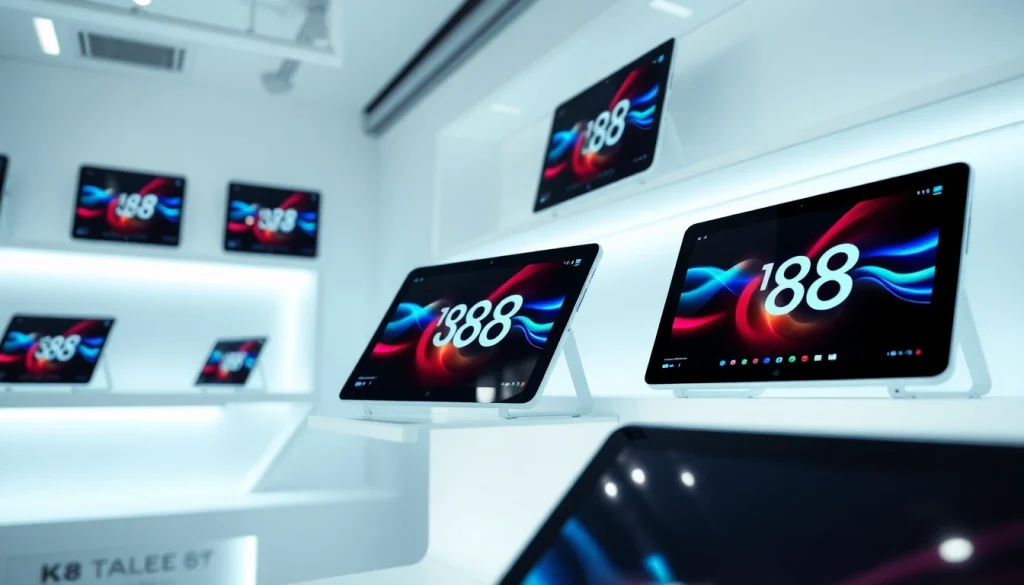 K88 tablets displayed in a modern tech store with sleek, innovative designs.