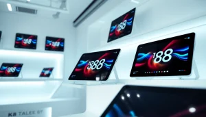 K88 tablets displayed in a modern tech store with sleek, innovative designs.