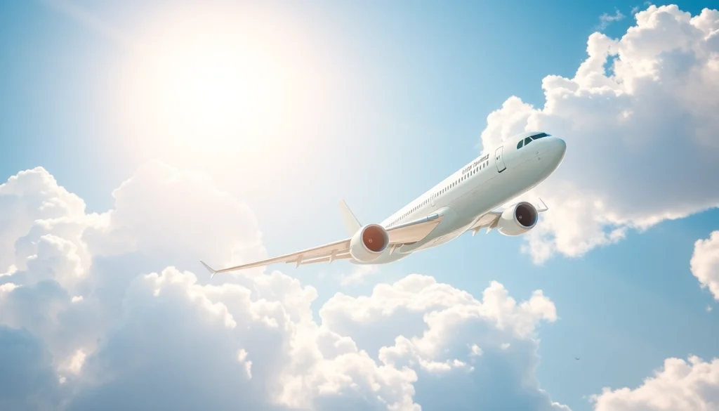 VN168 flight in a bright blue sky with cultural landmarks, showcasing Vietnam Airlines.