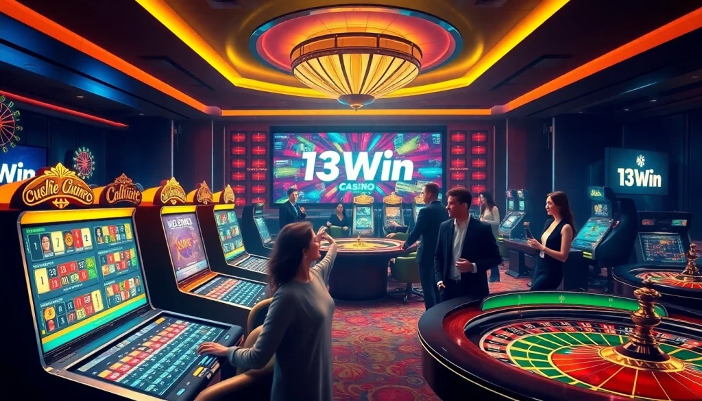 13Win offers a vibrant casino experience with engaging slot machines and roulette tables.