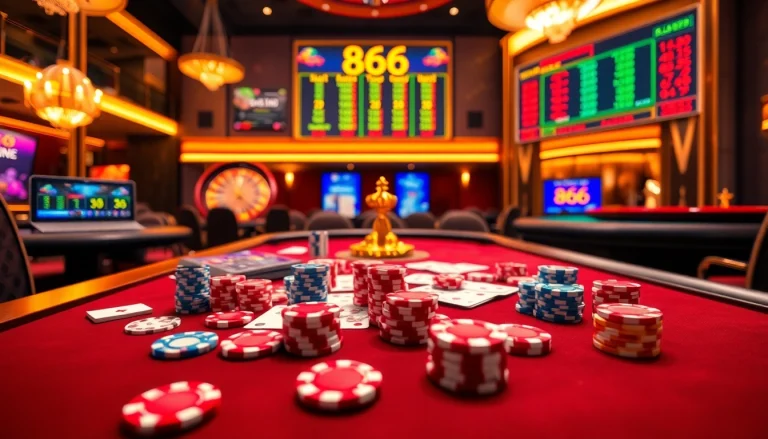 Experience the thrill of Game B66 with vibrant casino visuals showcasing live betting excitement.
