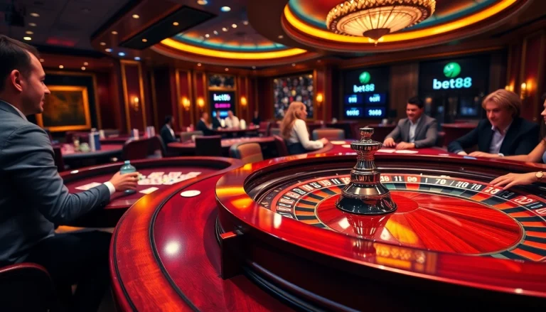 Experience the excitement of gambling with Link Bet88 at a luxurious casino table.