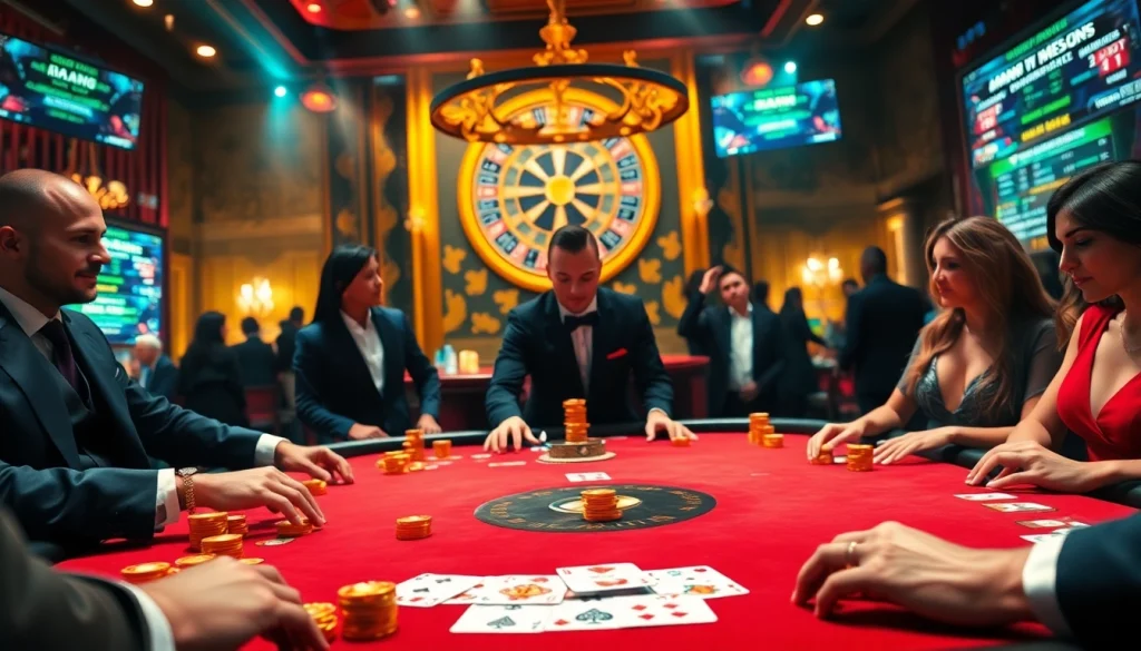 Experience thrilling casino gameplay with game ai elements featuring poker, roulette, and vibrant betting activities.