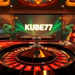 KUBET77 players engaging in an exciting roulette game at a luxurious casino table.