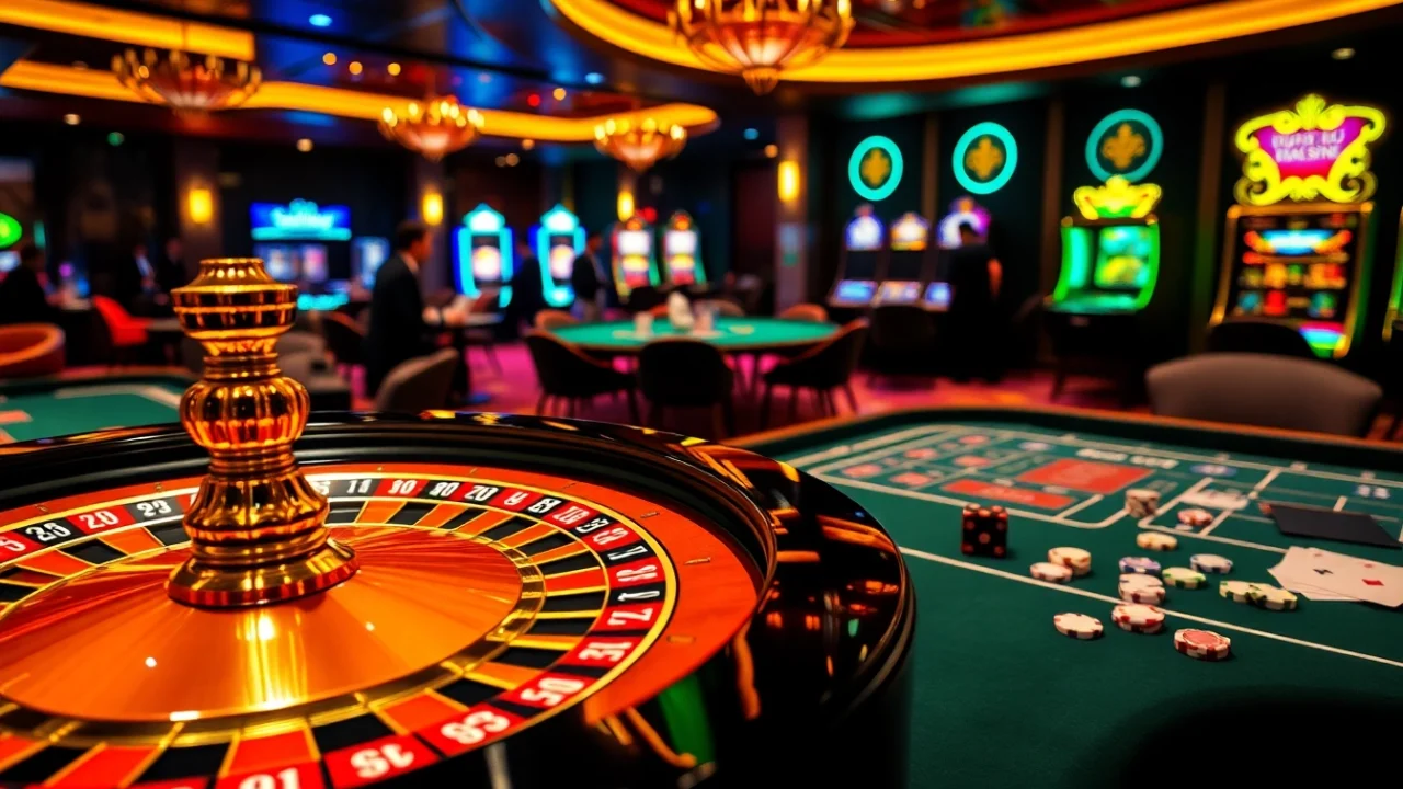 Experience the thrilling atmosphere of 23win06 casino with roulette, cards, and vibrant games.