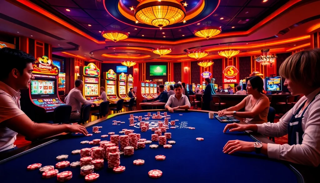 Engaged players enjoying thrilling games at 789club's luxurious online casino.