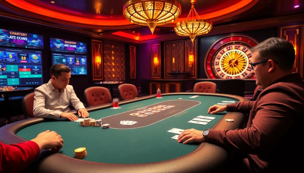 Engaging online gambling scene at https://s8-com.org/ with exciting poker action and vibrant casino elements.