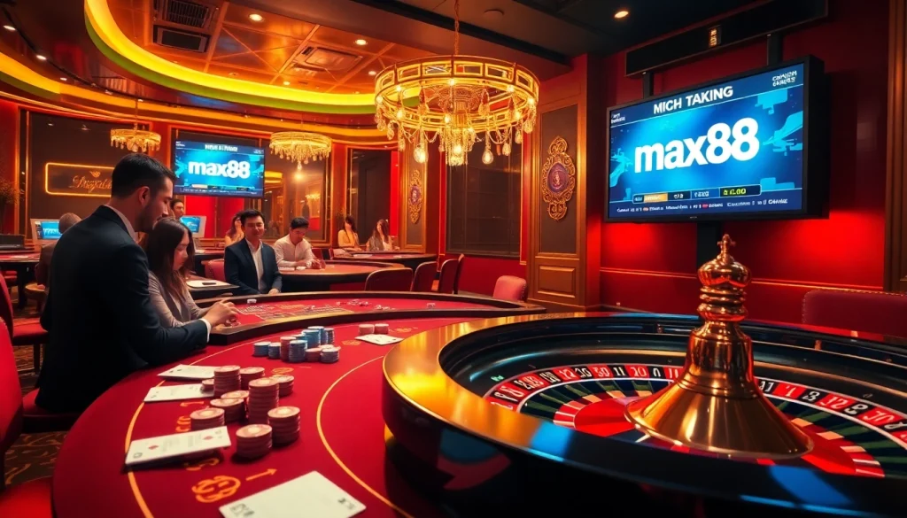 Experience the thrill of max88 with lively casino tables and vibrant betting action.