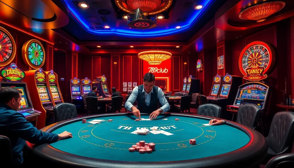 Experience high-stakes gaming at 789club with vibrant casino tables and engaging players.