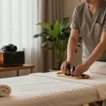 Experience 모란출장안마 in a tranquil home massage setting with professional therapist and relaxing ambiance.